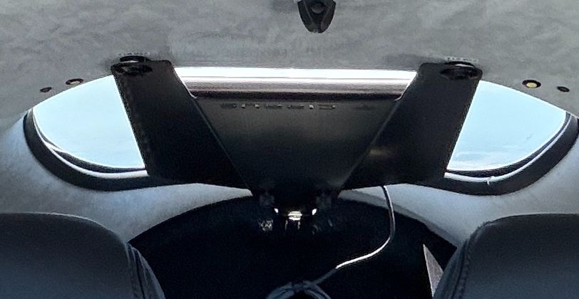 Starlink terminal mounted in the cabin